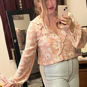 Adorable pink floral blouse